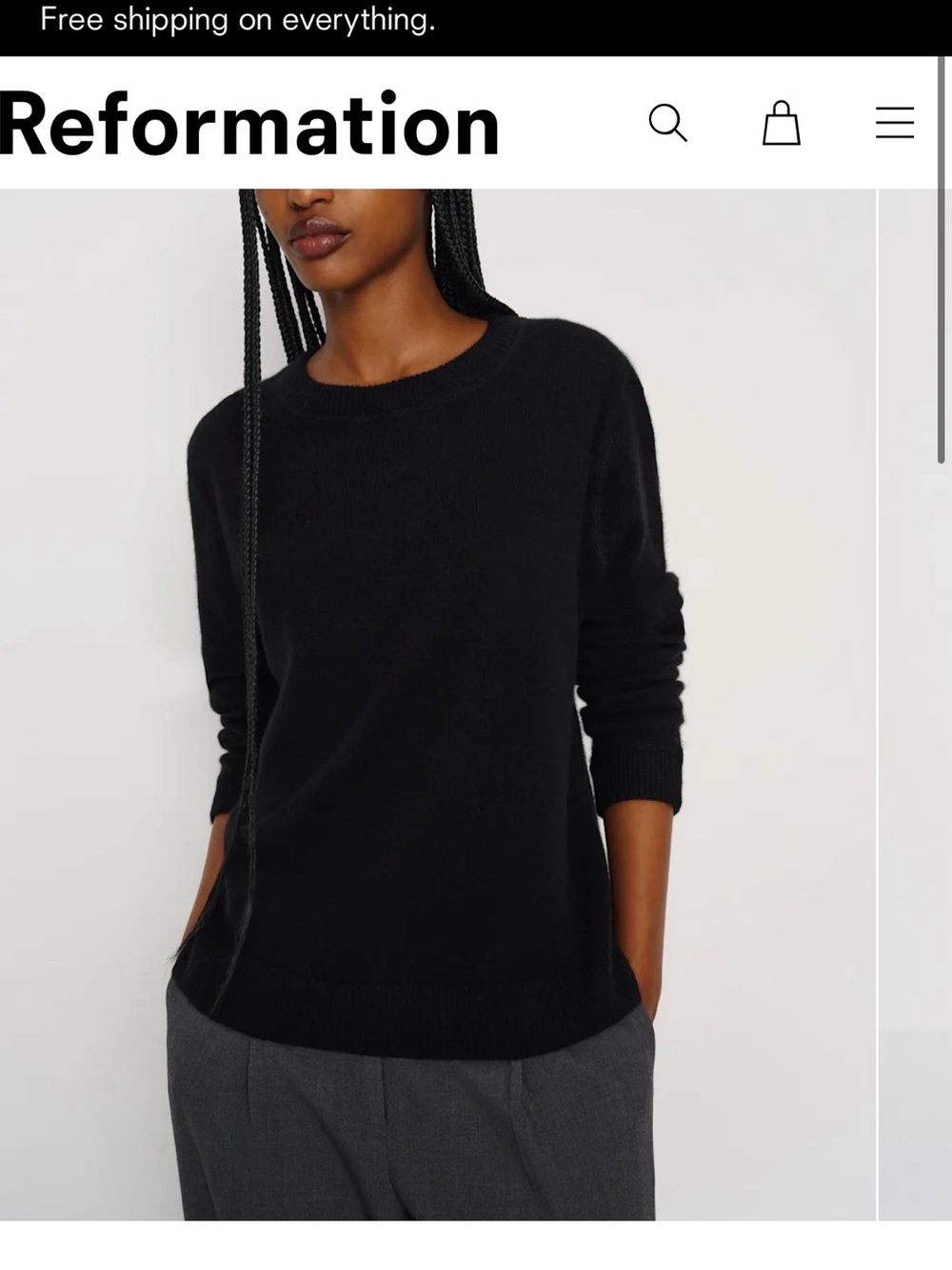 Reformation women’s cashmere Knit Sweater
